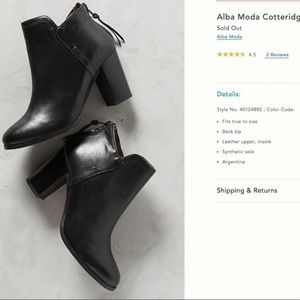 Anthropologie Alba Moda Cotteridge Leather Booties